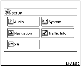 Adjusting the screen (models with Navigation System)