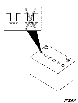 2. Check the fluid level in each cell. If it is