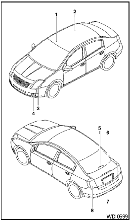 1. Front map lights (if so equipped)