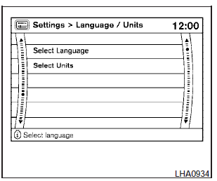 Language / Units