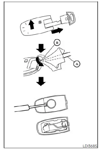 Removing the mechanical key from the Nissan Versa Intelligent Key fob