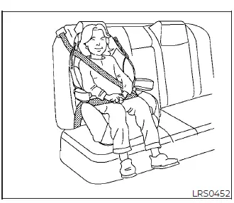Booster seat positioned correctly in the rear outboard seating position of a Nissan Versa