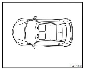 Floor mat positioning hooks located in the floorwell of a Nissan Versa