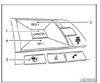 Steering wheel control switch layout for conventional cruise control on a Nissan Versa