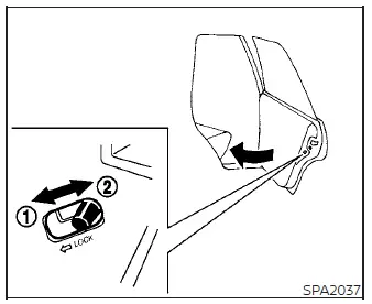 Visual representation of the Nissan Versa automatic speed-sensing door lock activation system