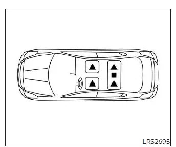 Cabin diagram of the Nissan Versa highlighting seating positions equipped with adjustable and integrated head restraints and headrests