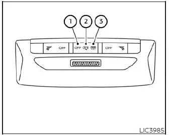 Overhead console interior dome light switch diagram showing the three position slider in the Nissan Versa