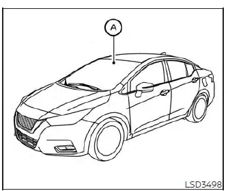 Windshield-mounted camera unit for the Lane Departure Warning system in a Nissan Versa