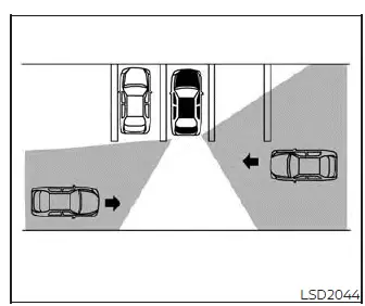 Traffic diagram showing vehicles approaching from opposite directions behind a Nissan Versa