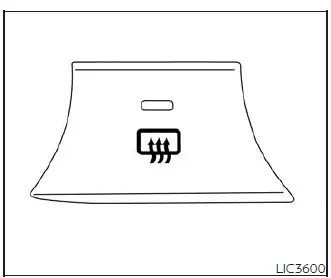 Type B climate control panel showing the rear window defroster button layout on the Nissan Versa dashboard