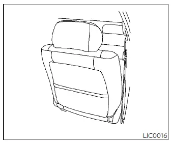 Passenger seatback pocket storage location in the rear cabin of the Nissan Versa