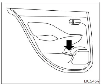 Molded bottle holder located in the lower rear door panel pocket of the Nissan Versa