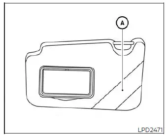 Using the driver-side card holder located on the sun visor of the Nissan Versa