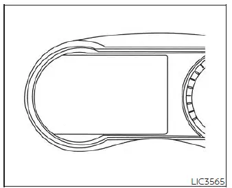 Dashboard layout of the Nissan Versa highlighting the digital vehicle information display screen located to the left of the analog speedometer