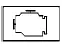 Red malfunction indicator light also known as the engine silhouette icon