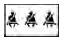 Red rear passenger seat belt warning indicator showing seated occupants with seat belts fastened