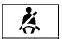 Red driver seat belt warning symbol showing a seated passenger with a diagonal seat belt