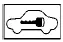 Red security indicator light showing a vehicle outline with a key inside