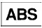 Yellow ABS warning light depicting the letters ABS inside a circle with parentheses
