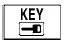Yellow intelligent key system warning light depicting a key fob silhouette with signal waves
