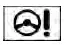 Yellow power steering warning light displaying a steering wheel beside an exclamation mark