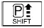 Yellow shift P warning indicator showing a shift pattern or instructions to shift into Park