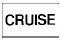 Green CRUISE indicator light displaying the word CRUISE in capital letters