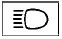 Blue high beam indicator light showing a standard headlight icon with straight horizontal beams