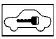 Red vehicle security indicator light depicting a key outline inside a car profile representing the engine immobilizer