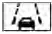Yellow Lane Departure Warning warning light showing a car drifting out of lane markings on the Nissan Versa