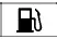 Yellow low fuel warning light showing a gas pump station outline