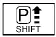 Yellow shift to P park warning light instructing the driver to place the gear selector in Park position