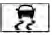 Yellow slip indicator warning light depicting a car losing traction on a slippery road surface