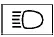 Blue high beam indicator light showing straight headlight beams