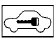 Red security indicator light showing a key silhouette inside a car outline indicating the vehicle immobilizer is armed on the Nissan Versa