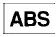 Yellow ABS text warning light on the instrument panel of the Nissan Versa