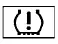 Yellow low tire pressure warning light showing an exclamation point inside a tire cross section on the Nissan Versa