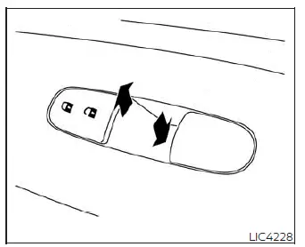 Single power window control switch on the front passenger side door armrest of the Nissan Versa