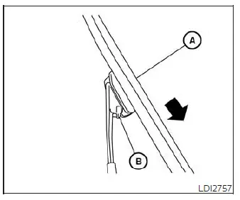 Replacing the windshield wiper blades on the wiper arm of a Nissan Versa