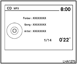 CD/MP3 display mode: