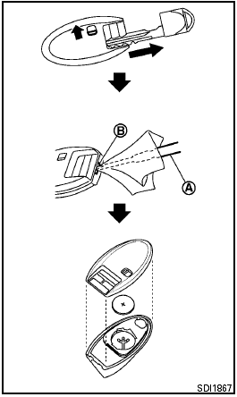 Replace the battery in the Intelligent Key as follows.