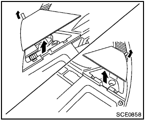 4. Remove the lids of the luggage side boxes.