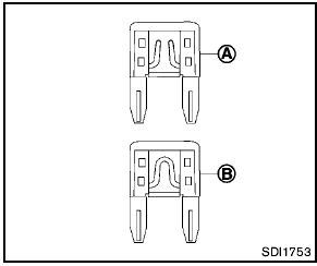 6. If the fuse is open A , replace it with a new