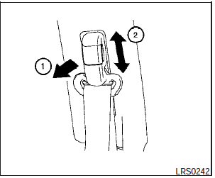 Shoulder belt height adjustment (front