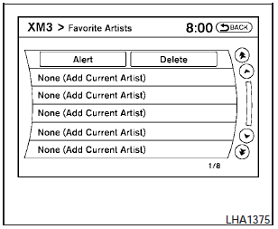 Menu (XM, if so equipped)