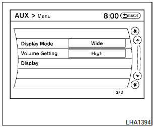 AUX settings