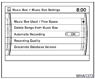 Music Box settings
