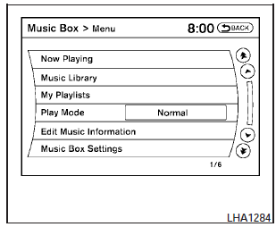 Music Box menu