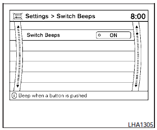 Switch beeps settings