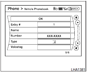 5. Select the Voicetag key to record a name